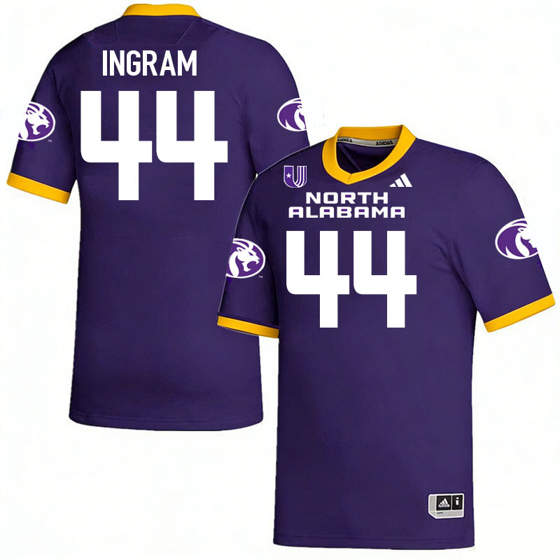 North Alabama Lions #44 Jyheam Ingram College Football Jerseys,Uniforms Stitched-Purple